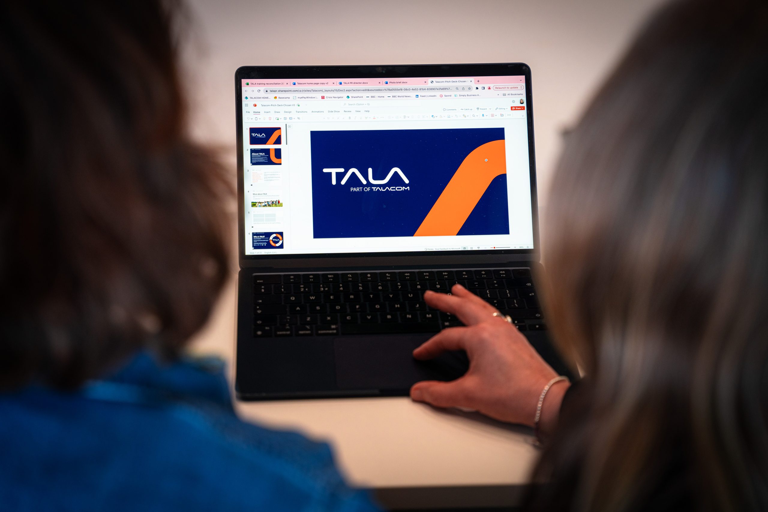 Laptop with presentation
